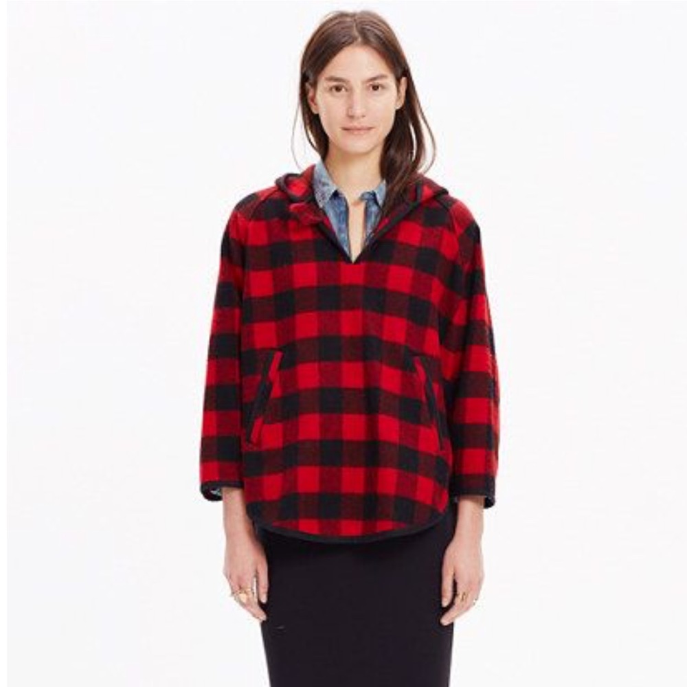 Woolrich buffalo-check mill wool popover jacket 🌿